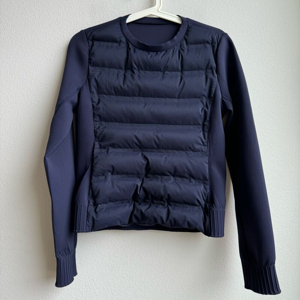 Lululemon Down & Around Crew Midnight Navy Size 4 Small Goose Down 800 Fill